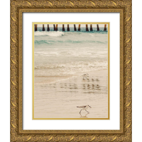Bird Gold Ornate Wood Framed Art Print with Double Matting by Singleton, Ashley