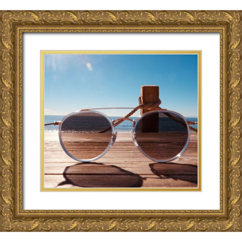 Shades IV Gold Ornate Wood Framed Art Print with Double Matting by Singleton, Ashley