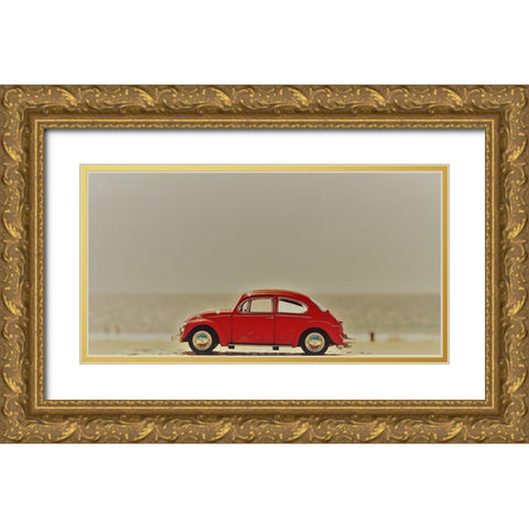 Red Car Gold Ornate Wood Framed Art Print with Double Matting by Singleton, Ashley