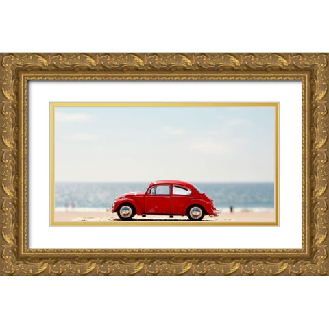 Red Car II Gold Ornate Wood Framed Art Print with Double Matting by Singleton, Ashley
