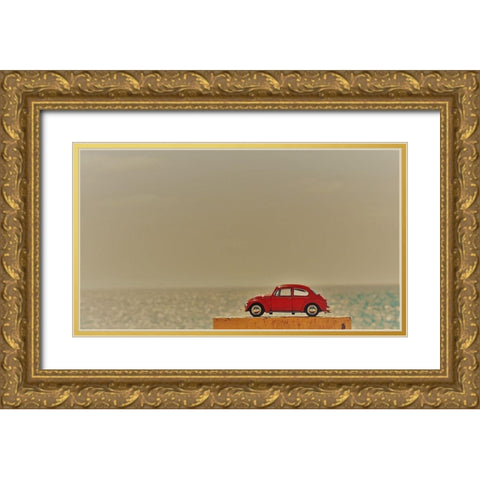 Red Car III Gold Ornate Wood Framed Art Print with Double Matting by Singleton, Ashley