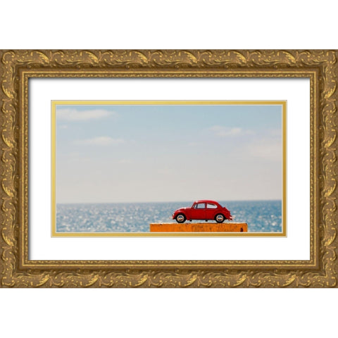 Red Car IV Gold Ornate Wood Framed Art Print with Double Matting by Singleton, Ashley