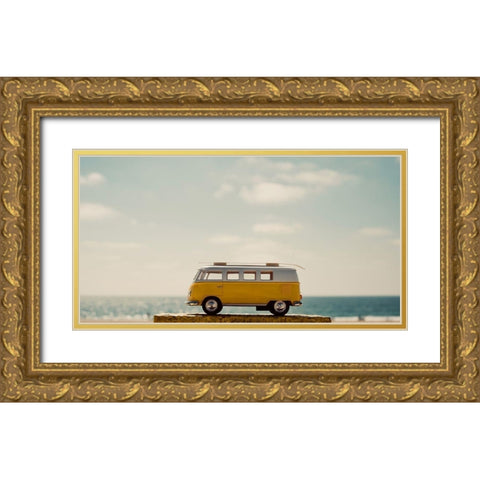 Yellow Bus II Gold Ornate Wood Framed Art Print with Double Matting by Singleton, Ashley