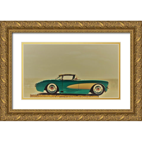 Blue Car II Gold Ornate Wood Framed Art Print with Double Matting by Singleton, Ashley
