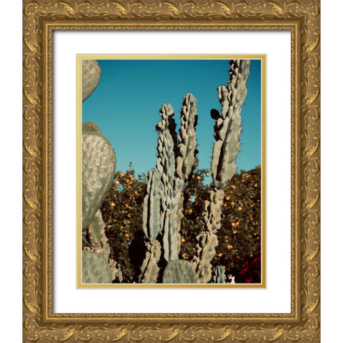 Cactus VI Gold Ornate Wood Framed Art Print with Double Matting by Singleton, Ashley