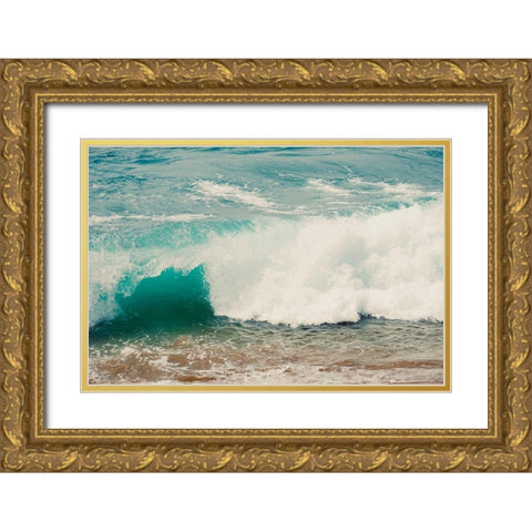 Wave Race Gold Ornate Wood Framed Art Print with Double Matting by Singleton, Ashley