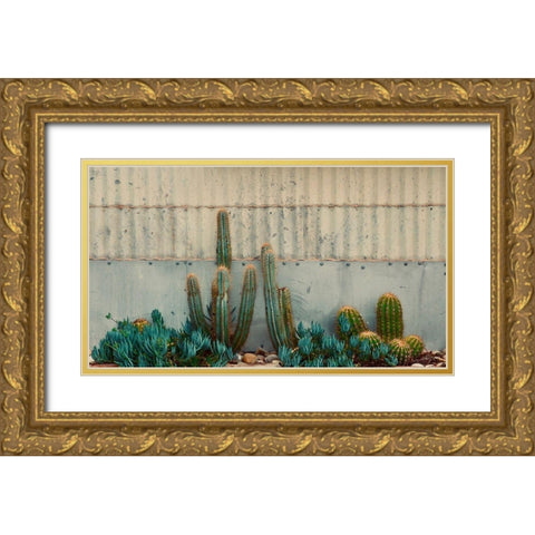 Cactus Garden Gold Ornate Wood Framed Art Print with Double Matting by Singleton, Ashley