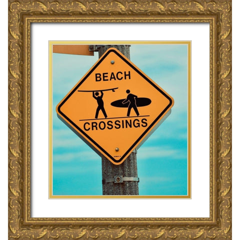 Beach Crossing Gold Ornate Wood Framed Art Print with Double Matting by Singleton, Ashley