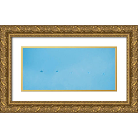 Planes Gold Ornate Wood Framed Art Print with Double Matting by Singleton, Ashley