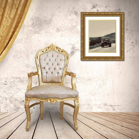 Old Car Gold Ornate Wood Framed Art Print with Double Matting by Singleton, Ashley