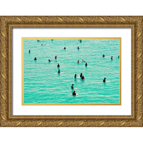Surfer Buoys Gold Ornate Wood Framed Art Print with Double Matting by Singleton, Ashley
