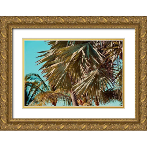 Leaves Gold Ornate Wood Framed Art Print with Double Matting by Singleton, Ashley