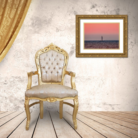 Sunset Gold Ornate Wood Framed Art Print with Double Matting by Singleton, Ashley