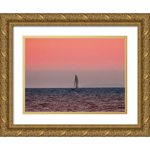 Sunset Gold Ornate Wood Framed Art Print with Double Matting by Singleton, Ashley