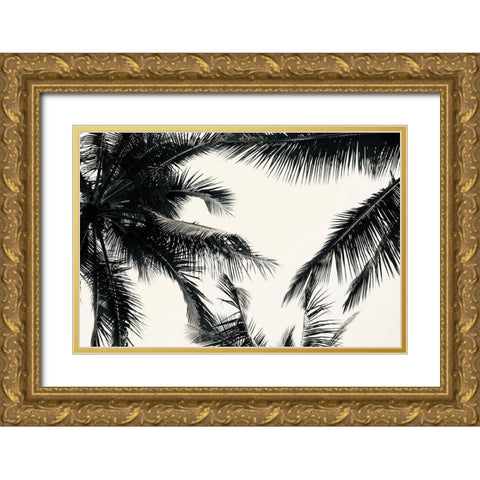 BW Palms Gold Ornate Wood Framed Art Print with Double Matting by Singleton, Ashley
