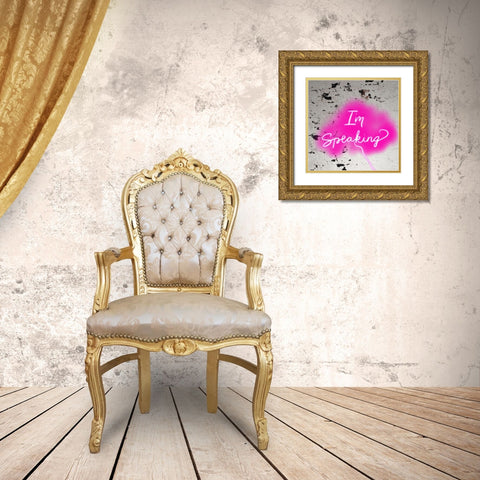 Im Speaking - Pink Gold Ornate Wood Framed Art Print with Double Matting by Singleton, Ashley