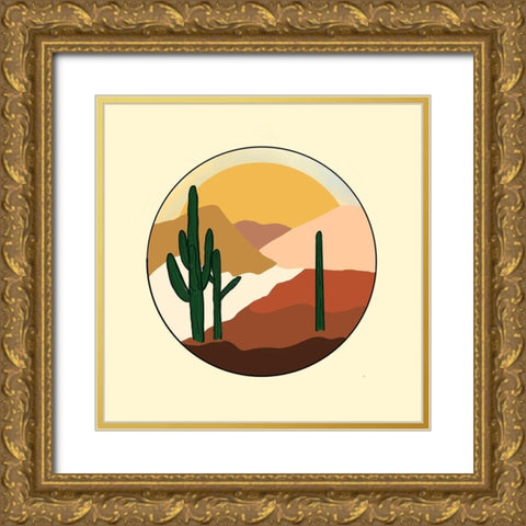 Desert Sunset Gold Ornate Wood Framed Art Print with Double Matting by Singleton, Ashley