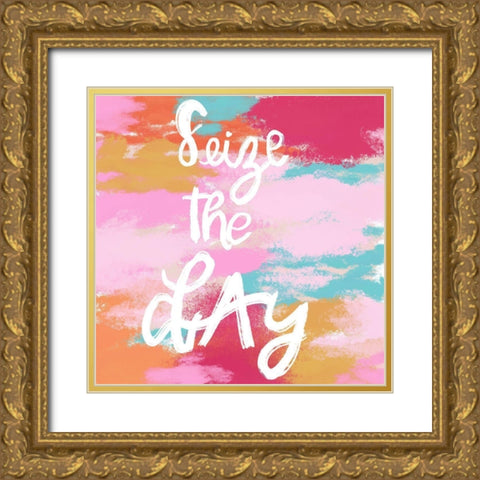 Seize the Day Gold Ornate Wood Framed Art Print with Double Matting by Singleton, Ashley