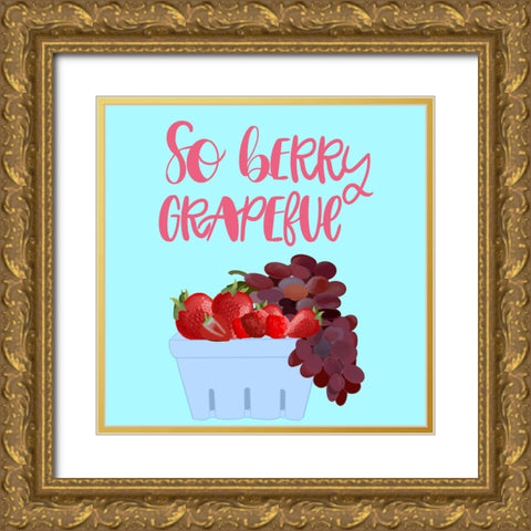 So Berry Grapeful Gold Ornate Wood Framed Art Print with Double Matting by Singleton, Ashley