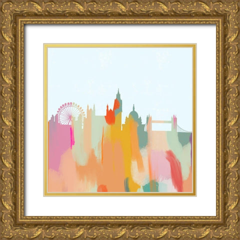 City Skyline IV Gold Ornate Wood Framed Art Print with Double Matting by Singleton, Ashley
