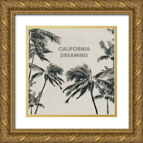 California Palm Trees Gold Ornate Wood Framed Art Print with Double Matting by Singleton, Ashley