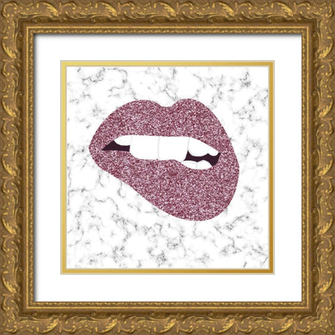 Pink Pout Gold Ornate Wood Framed Art Print with Double Matting by Singleton, Ashley