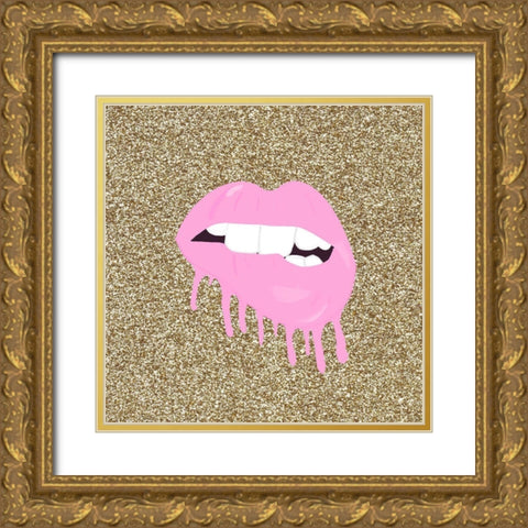 Pink Pout II Gold Ornate Wood Framed Art Print with Double Matting by Singleton, Ashley