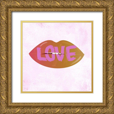 Love Gold Ornate Wood Framed Art Print with Double Matting by Singleton, Ashley