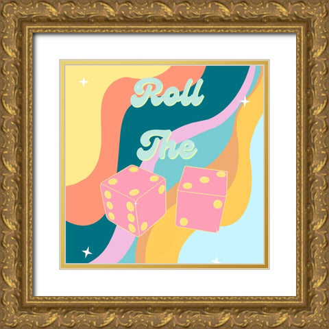 Roll the Dice Gold Ornate Wood Framed Art Print with Double Matting by Singleton, Ashley