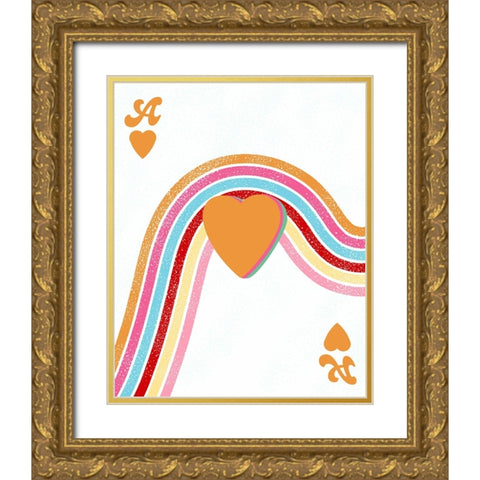 Retro Ace Gold Ornate Wood Framed Art Print with Double Matting by Singleton, Ashley