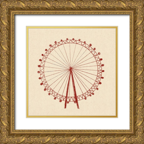 London Eye Gold Ornate Wood Framed Art Print with Double Matting by Singleton, Ashley