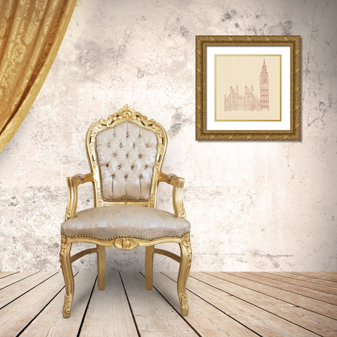 Big Ben Gold Ornate Wood Framed Art Print with Double Matting by Singleton, Ashley