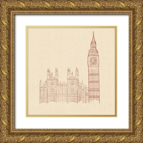 Big Ben Gold Ornate Wood Framed Art Print with Double Matting by Singleton, Ashley