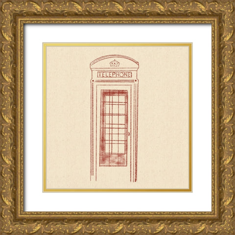 Phone Booth Gold Ornate Wood Framed Art Print with Double Matting by Singleton, Ashley