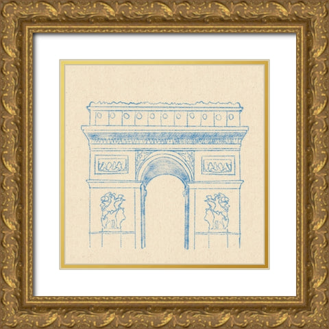 Arc de Triomphe Gold Ornate Wood Framed Art Print with Double Matting by Singleton, Ashley