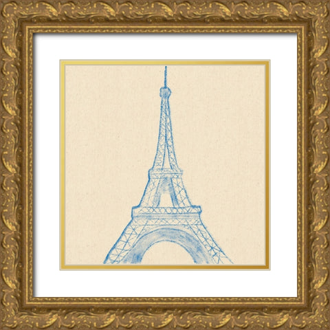 Eiffel Tower Gold Ornate Wood Framed Art Print with Double Matting by Singleton, Ashley