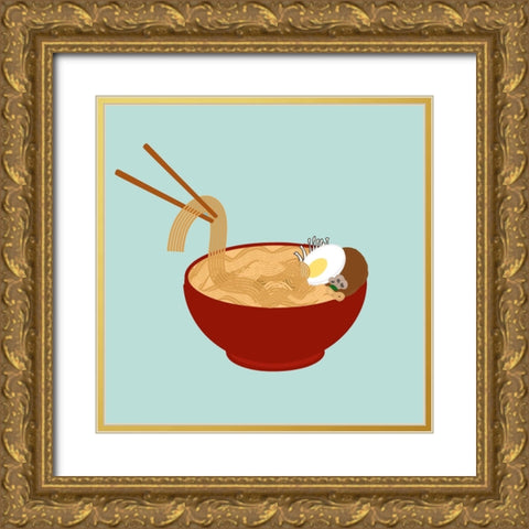 Pho Gold Ornate Wood Framed Art Print with Double Matting by Singleton, Ashley