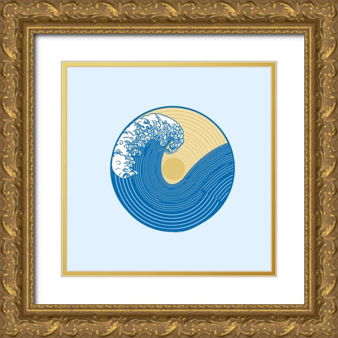 Wave Gold Ornate Wood Framed Art Print with Double Matting by Singleton, Ashley