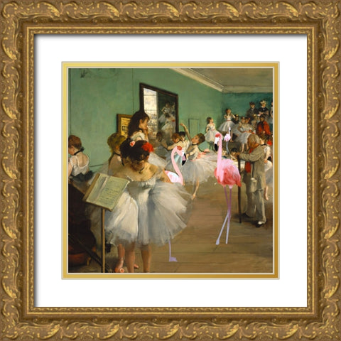 Bird Ballet Gold Ornate Wood Framed Art Print with Double Matting by Singleton, Ashley