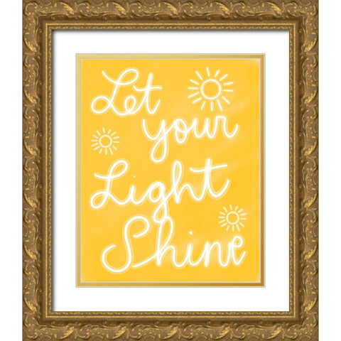 Let Your Light Shine Gold Ornate Wood Framed Art Print with Double Matting by Singleton, Ashley