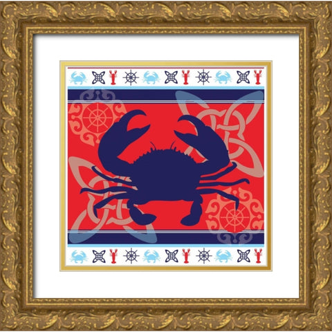 Ahoy XI Gold Ornate Wood Framed Art Print with Double Matting by ND Art and Design