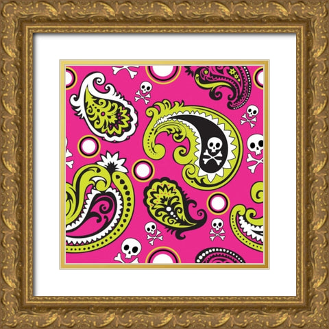 Angst Magenta III Gold Ornate Wood Framed Art Print with Double Matting by ND Art and Design