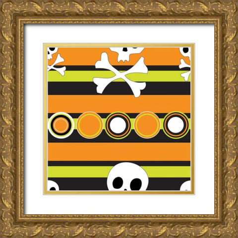 Angst Pumpkin II Gold Ornate Wood Framed Art Print with Double Matting by ND Art and Design