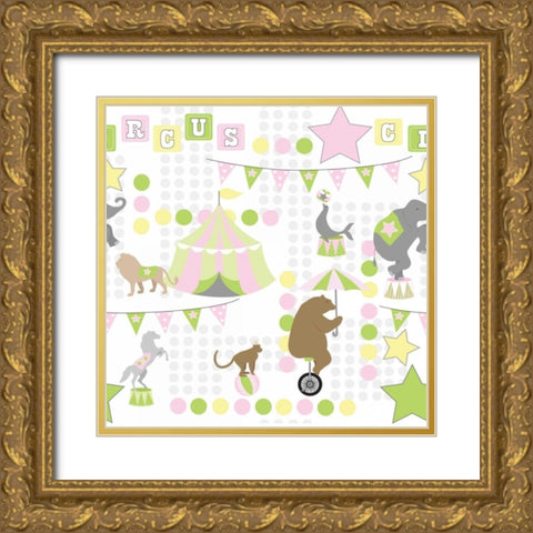 Baby Big Top V Pink Gold Ornate Wood Framed Art Print with Double Matting by ND Art and Design