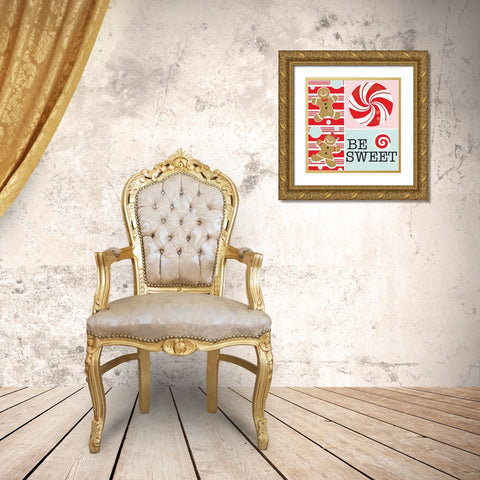 Be Sweet IX Gold Ornate Wood Framed Art Print with Double Matting by ND Art and Design