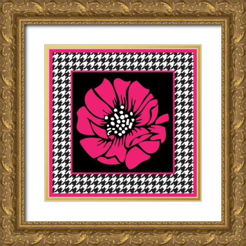 Bold Pink Flower XI Gold Ornate Wood Framed Art Print with Double Matting by ND Art and Design