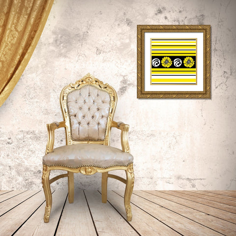 Bold Yellow Flower II Gold Ornate Wood Framed Art Print with Double Matting by ND Art and Design