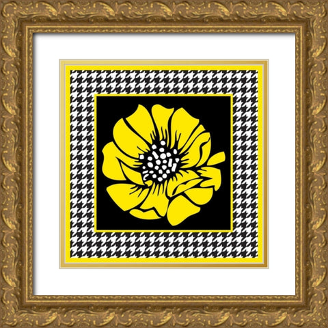 Bold Yellow Flower XI Gold Ornate Wood Framed Art Print with Double Matting by ND Art and Design