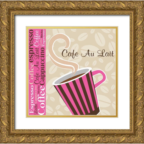 Cafe Au Lait Cocoa Punch I Gold Ornate Wood Framed Art Print with Double Matting by ND Art and Design