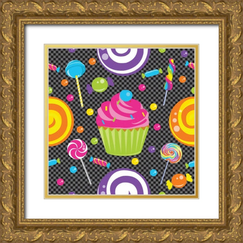 Candy Craze II Gold Ornate Wood Framed Art Print with Double Matting by ND Art and Design